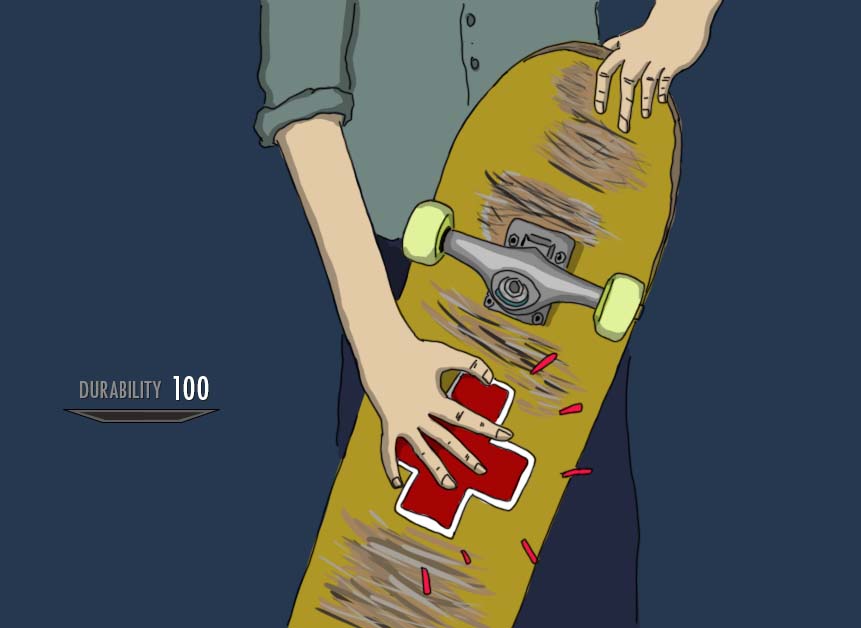 Skate sticker as layer of protection