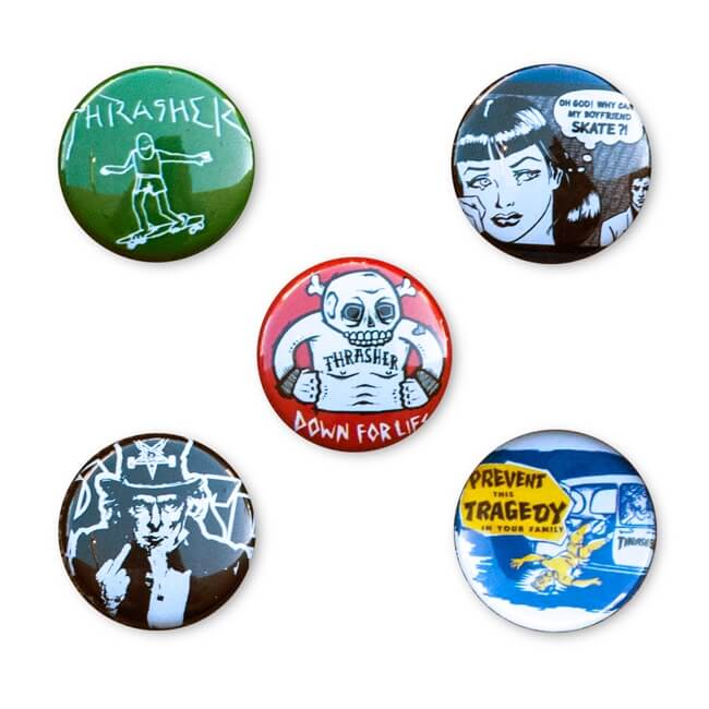 Thrasher Skate Buttons