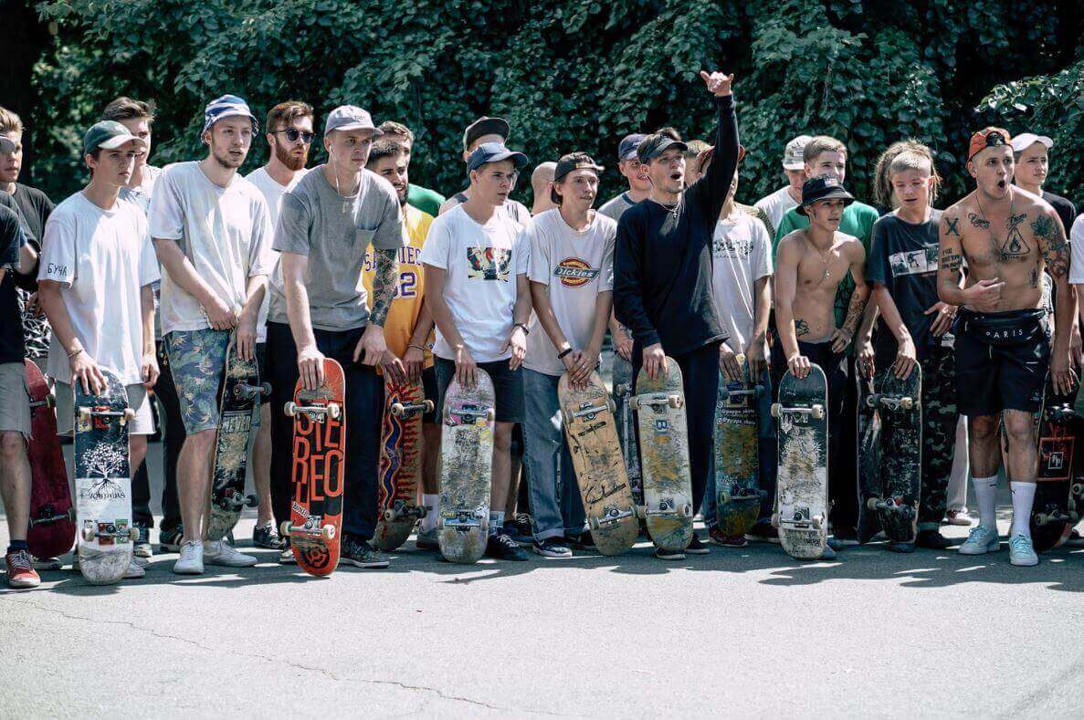 skateboarding with the homies