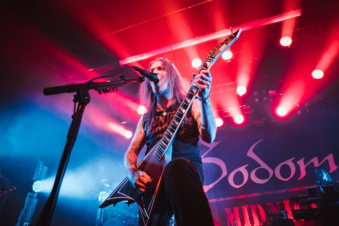 Alexi Laiho playing on stage