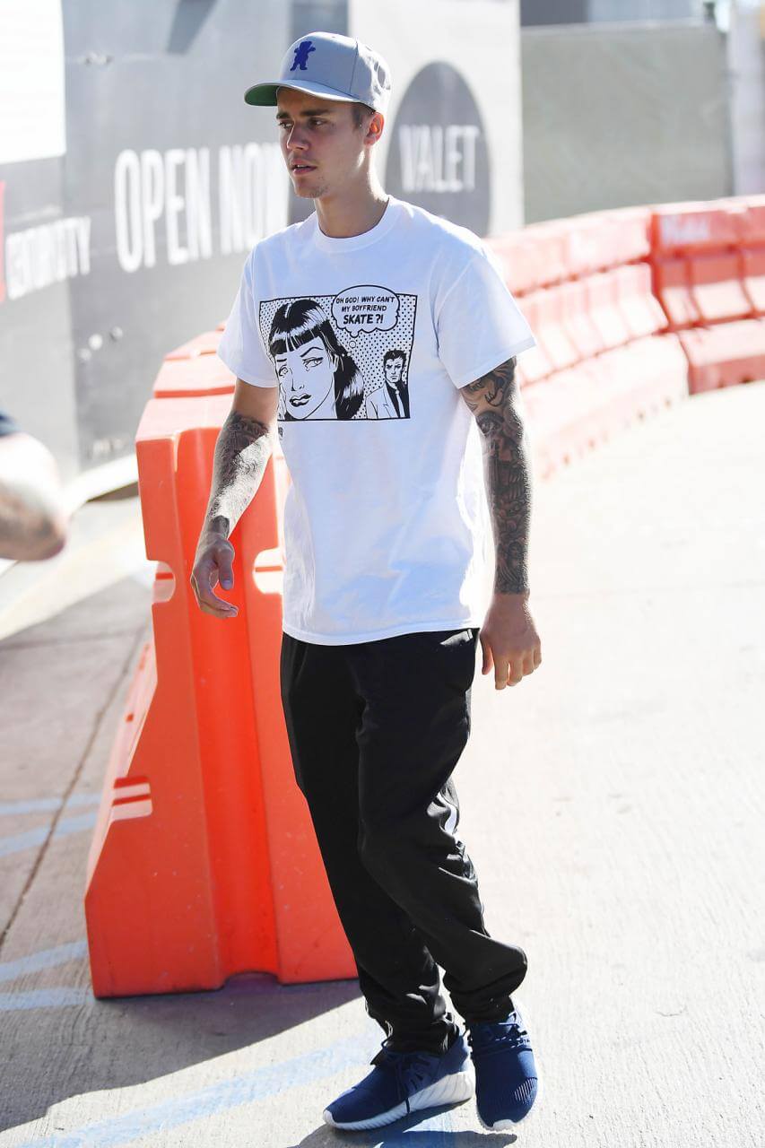 Justin Beiber wearing Thrasher