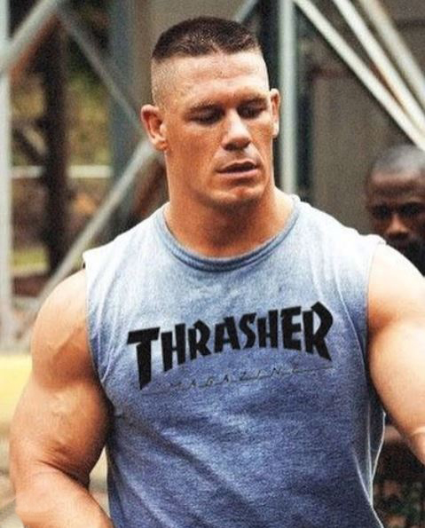 John Cena wearing a Thrasher shirt