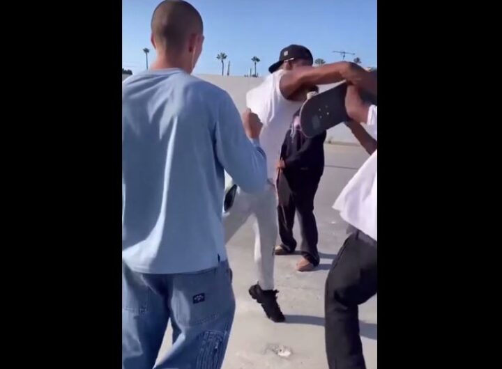 Hater fights Skateboarders