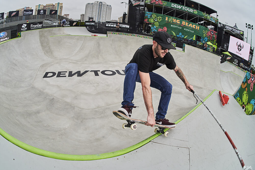 Blind skater Justin Bishop