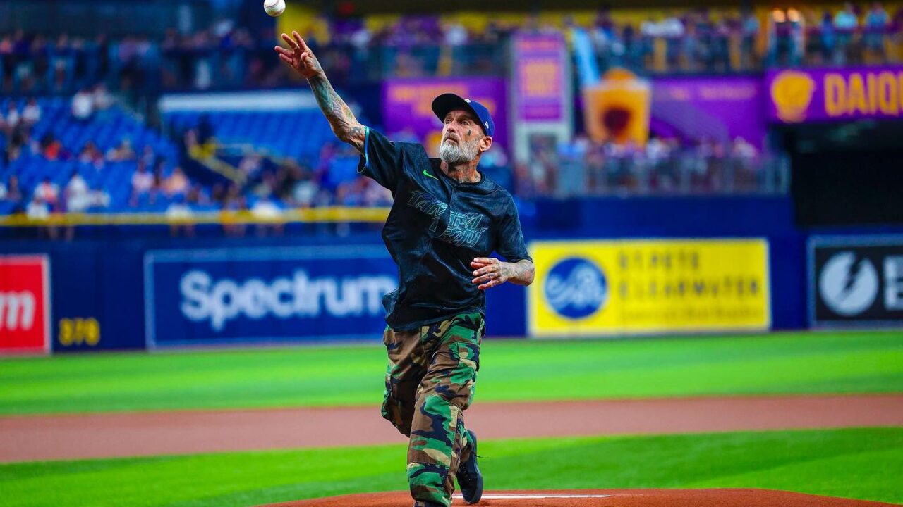 Kris Markovich Delivers First Pitch for Tampa Bay Rays