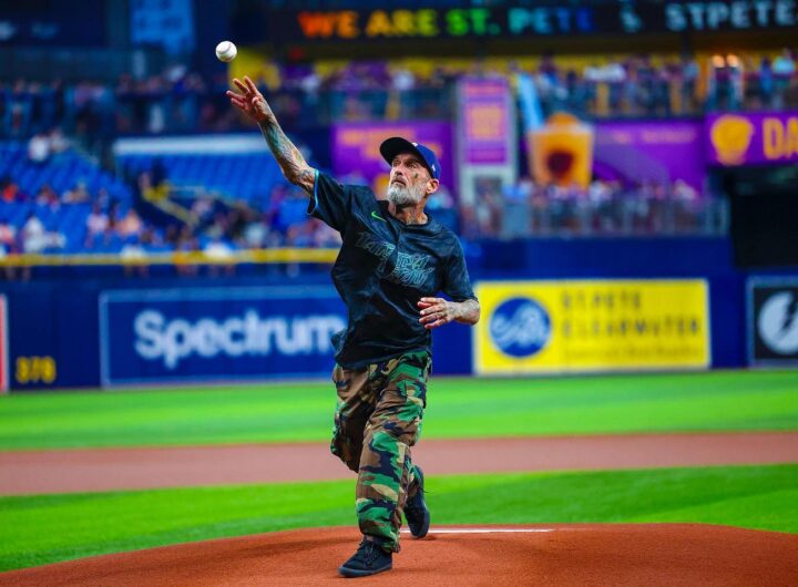 Kris Markovich Delivers First Pitch for Tampa Bay Rays