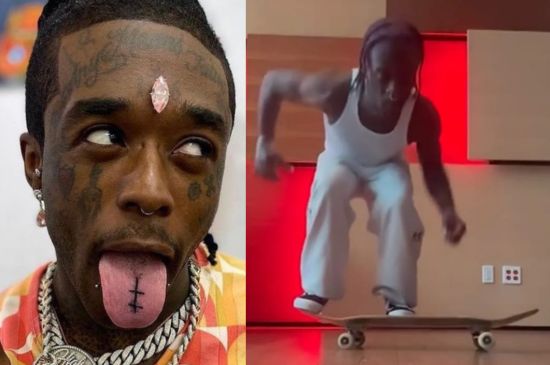 Lil Uzi skateboarding