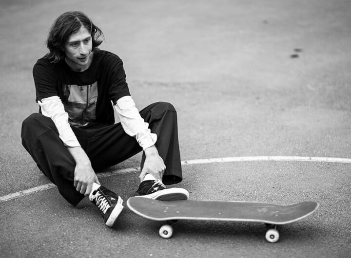 Matt Militano with a skateboard