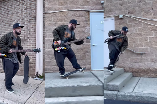 Metalhead skateboarder