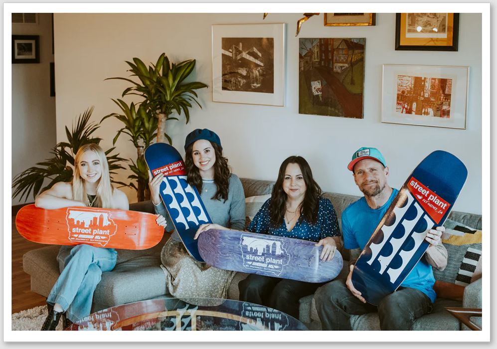 Mike Vallely and his family