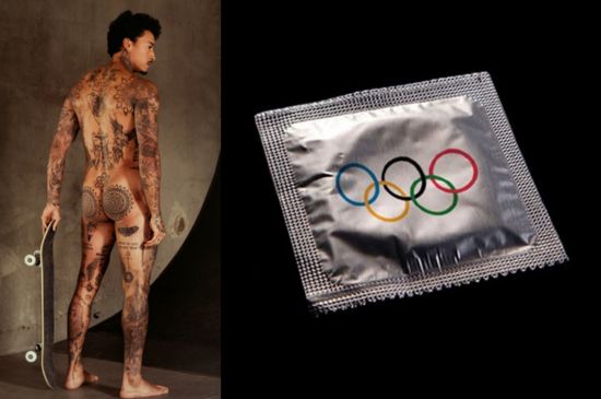 Nyjah Naked with Olympics Condom