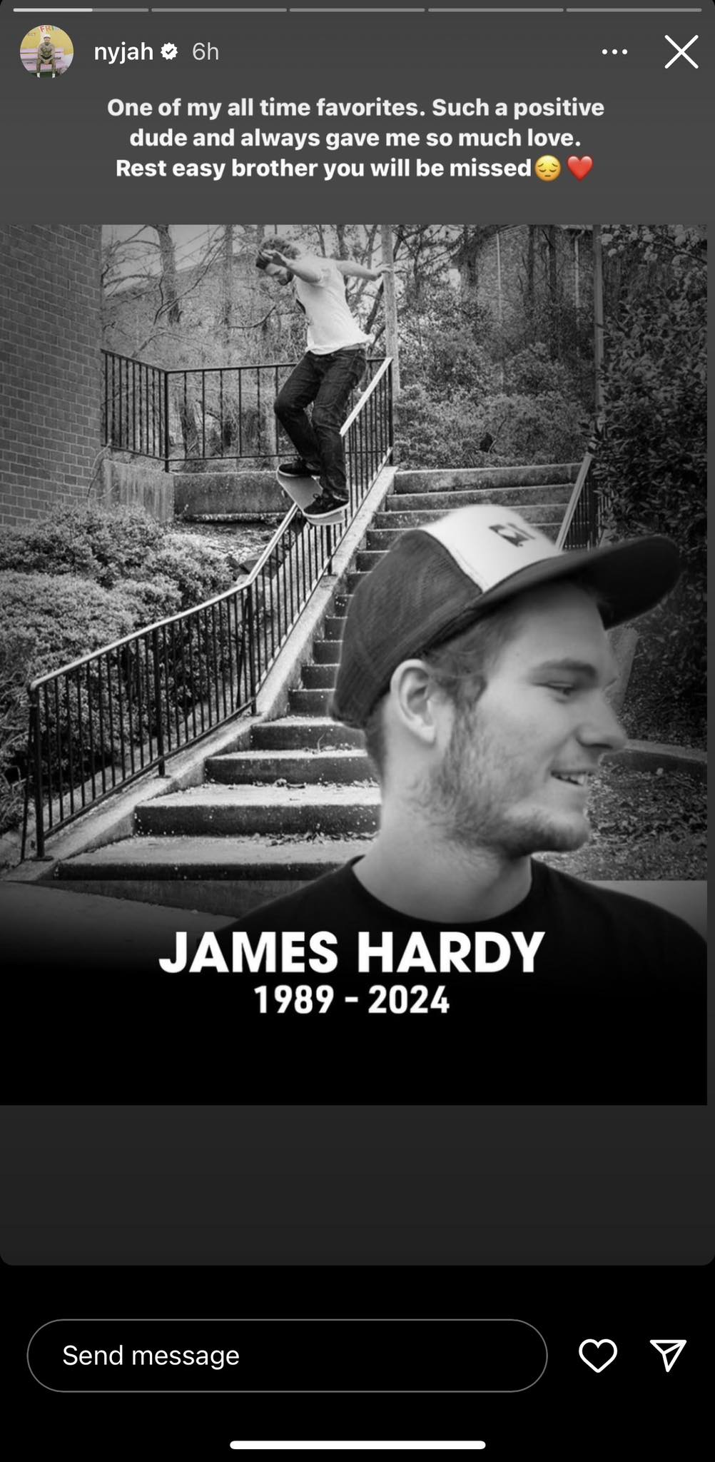 Nyjah Tribute to James Hardy