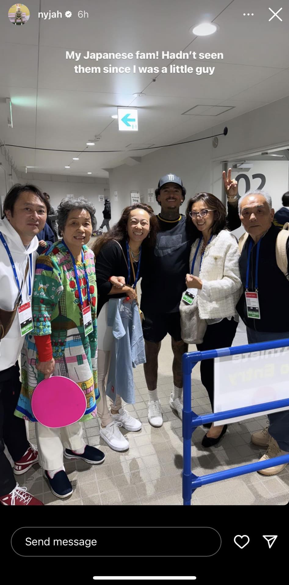 Nyjah took a picture with Japanese fam