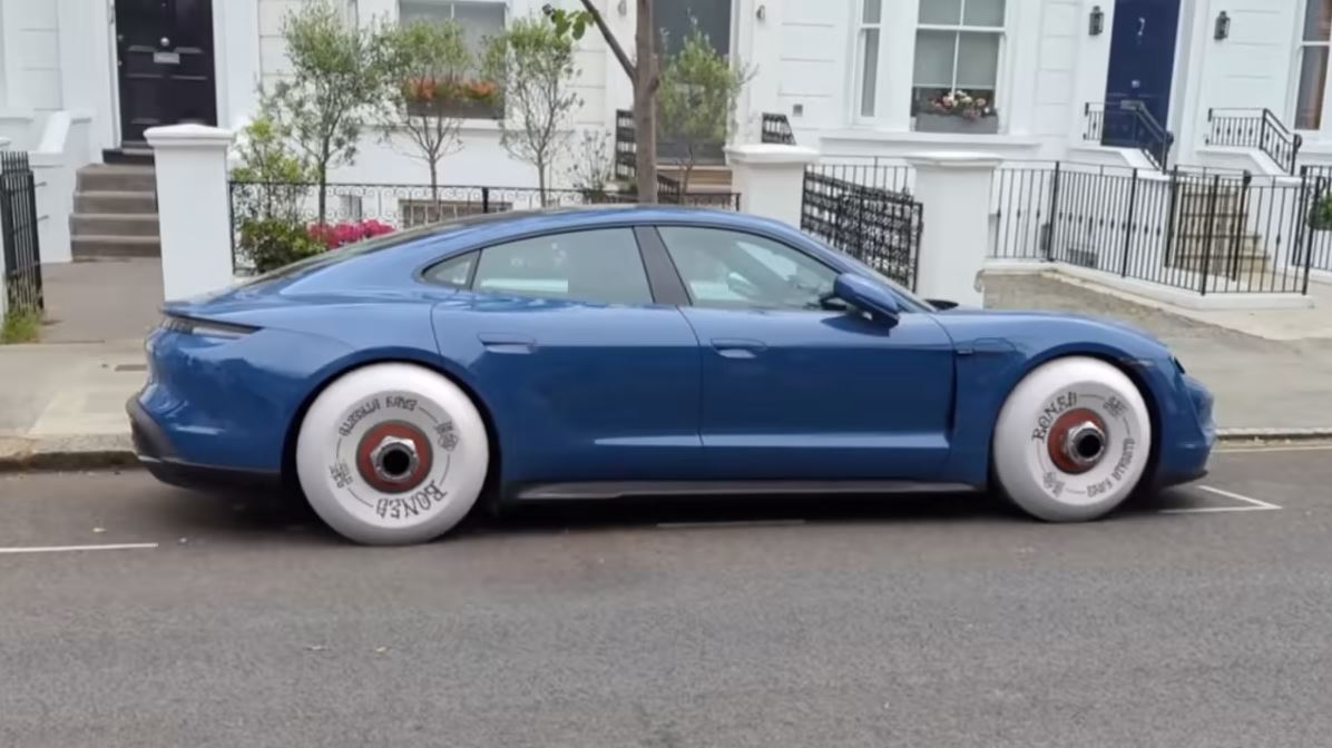 Porsche Taycan with Bones Wheels