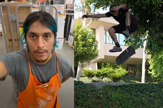 Pro Skater Moose as a Home Depot Employee