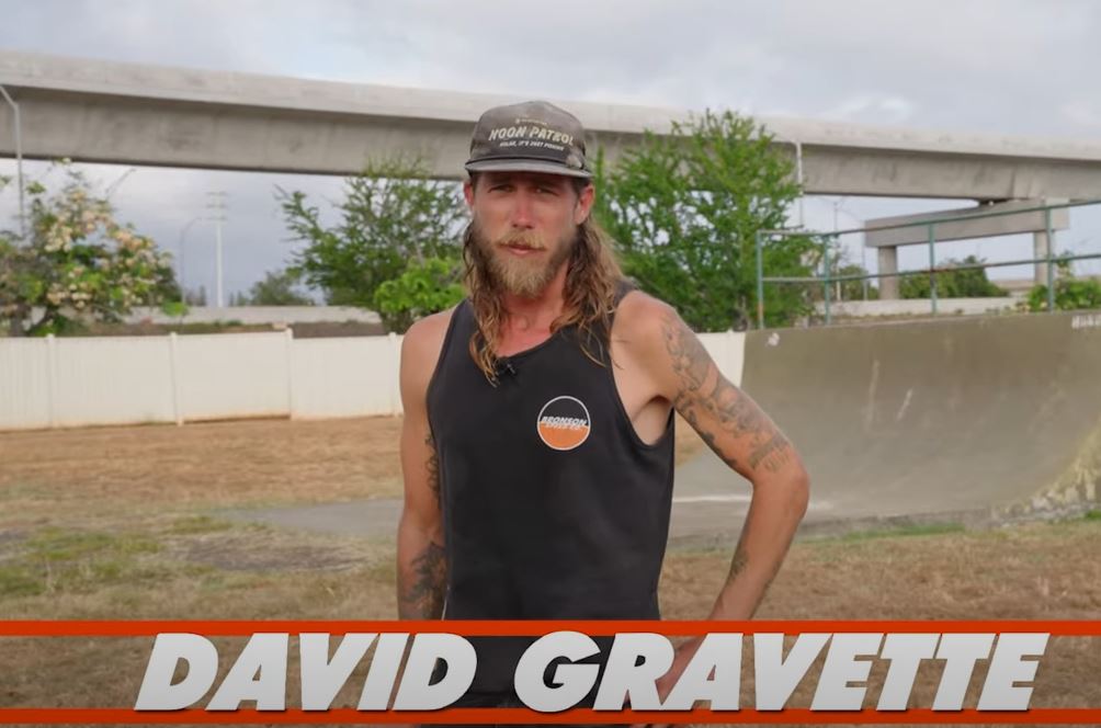 Professional skateboarder David Gravette