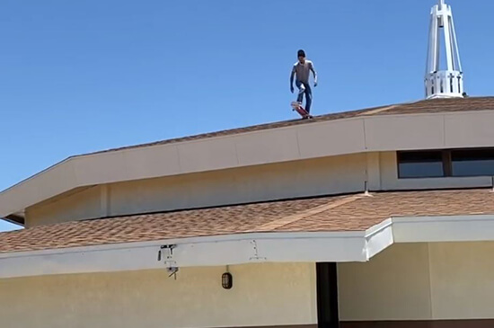 Rag Doll skating roof