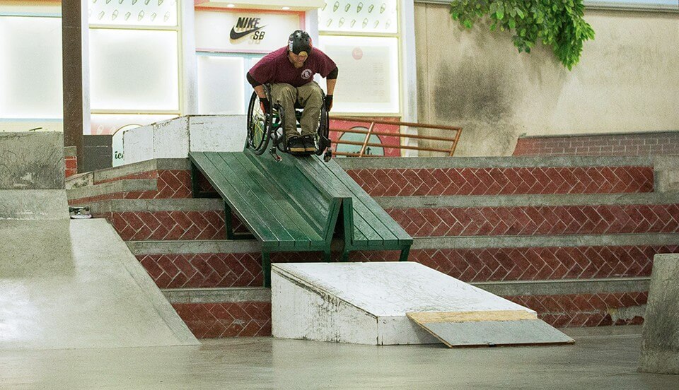 Robert Thompkins wheelchair skateboarding