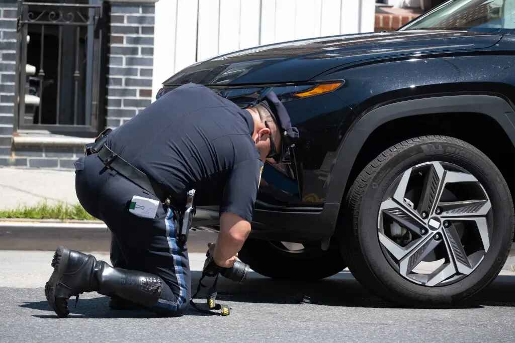 Skateboarder pinned under SUV