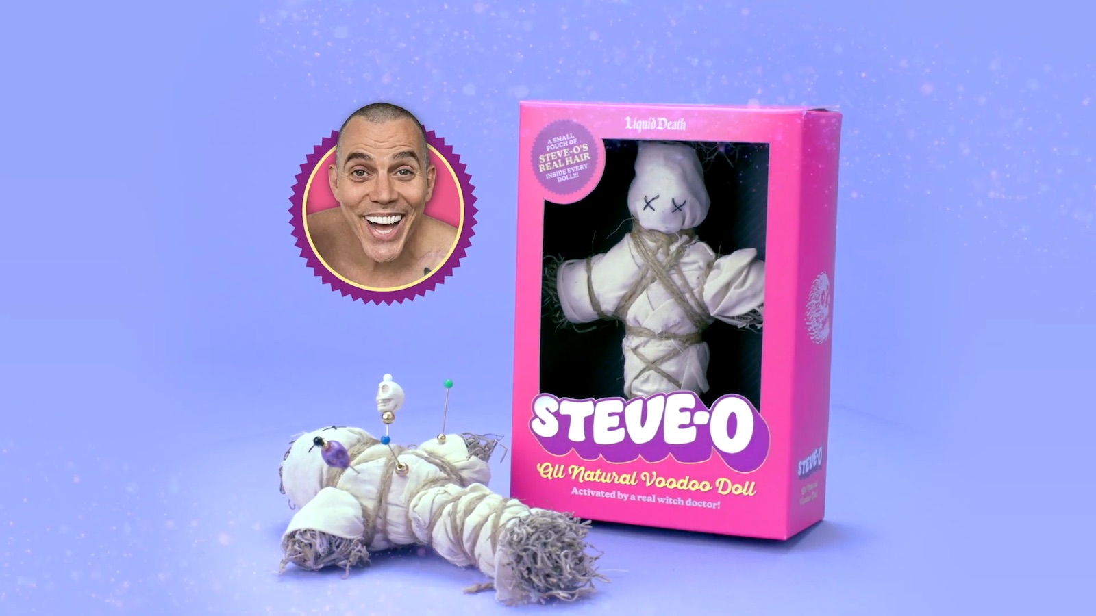 Steve-O and Liquid Death Voodoo Doll