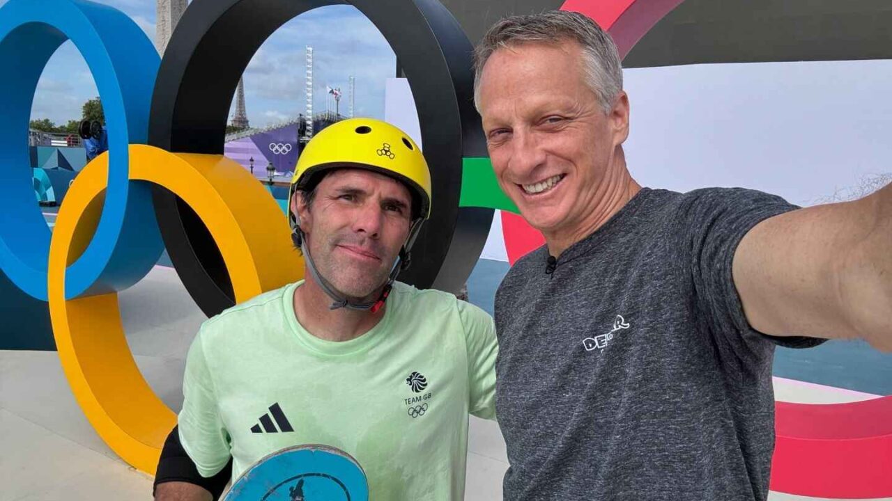 Tony Hawk and Andy Macdonald at Olympics