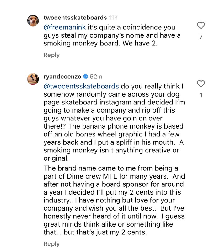 Two Cents Skateboards accused Ryan Decenzo