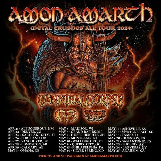 OBITUARY Tour Dates w/ Amon Amarth OBITUARY Tour Dates w/ Amon Amarth