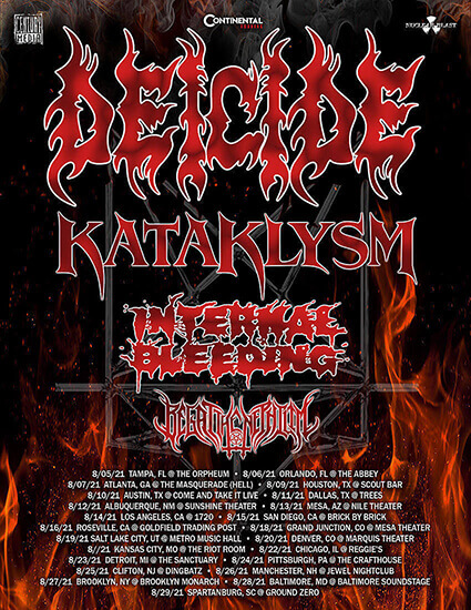 Deicide summer 2021 tour